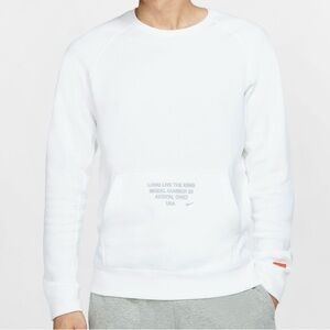Nike Men's White Crewneck Sweater, Size XL